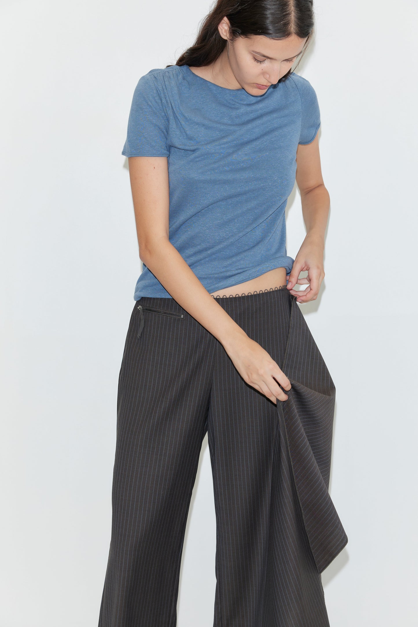 Pure Wool Belt - Charcoal Stripe