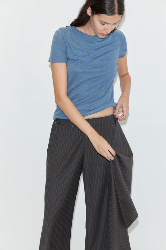 Pure Wool Belt - Charcoal Stripe
