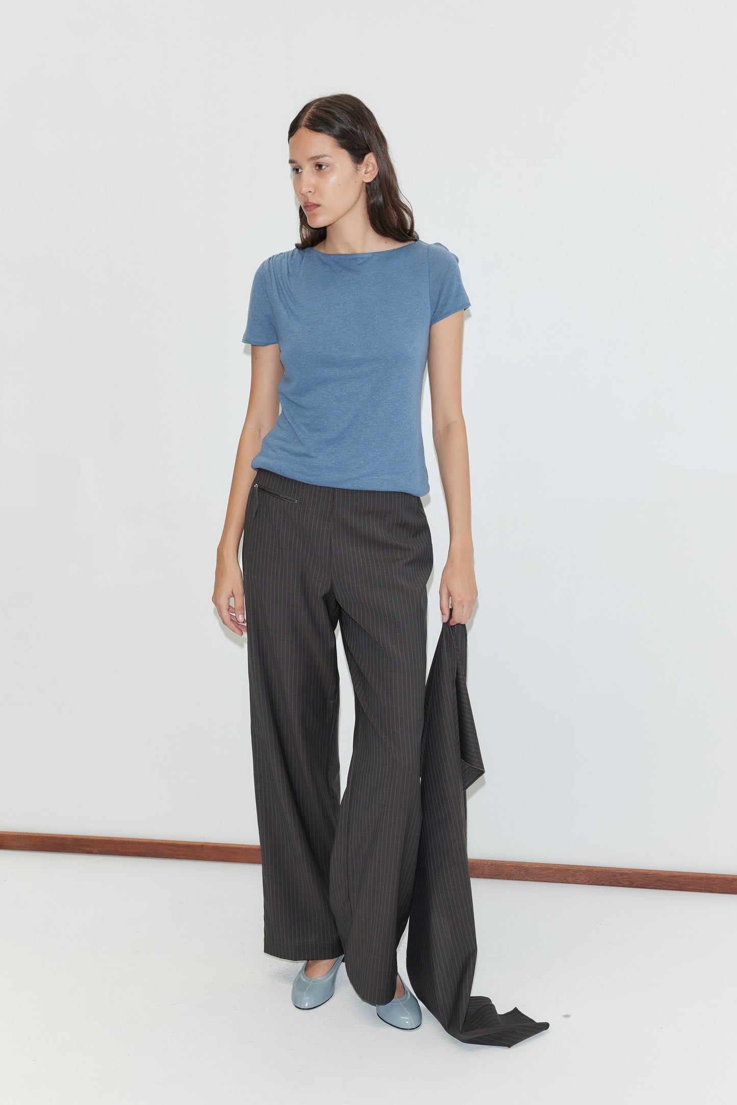Pure Wool Belt - Charcoal Stripe
