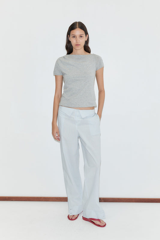 Collar Point Pant - Mist Stripe