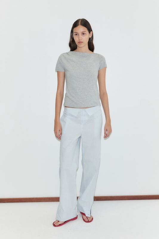 Collar Point Pant - Mist Stripe