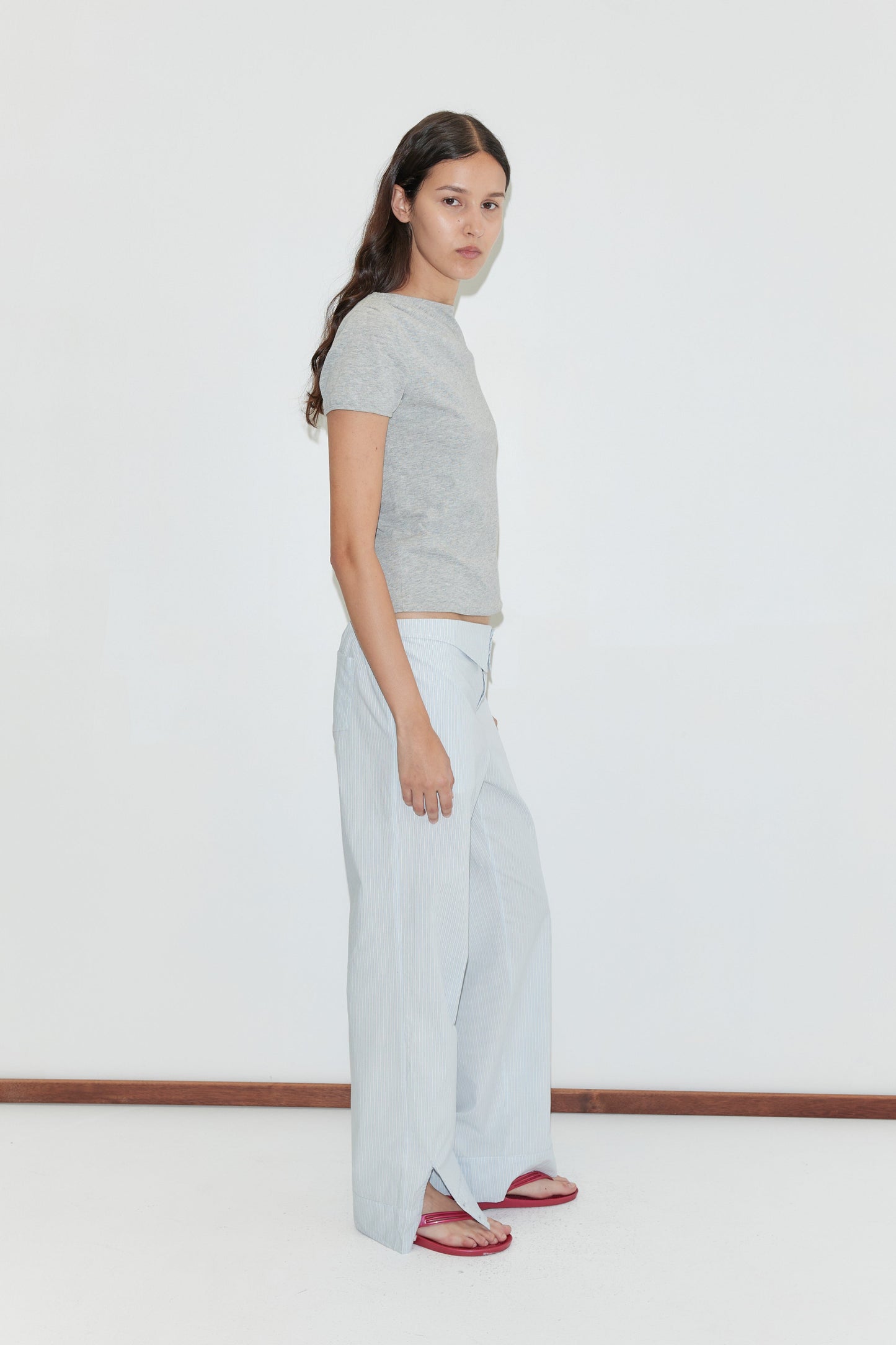 Collar Point Pant - Mist Stripe