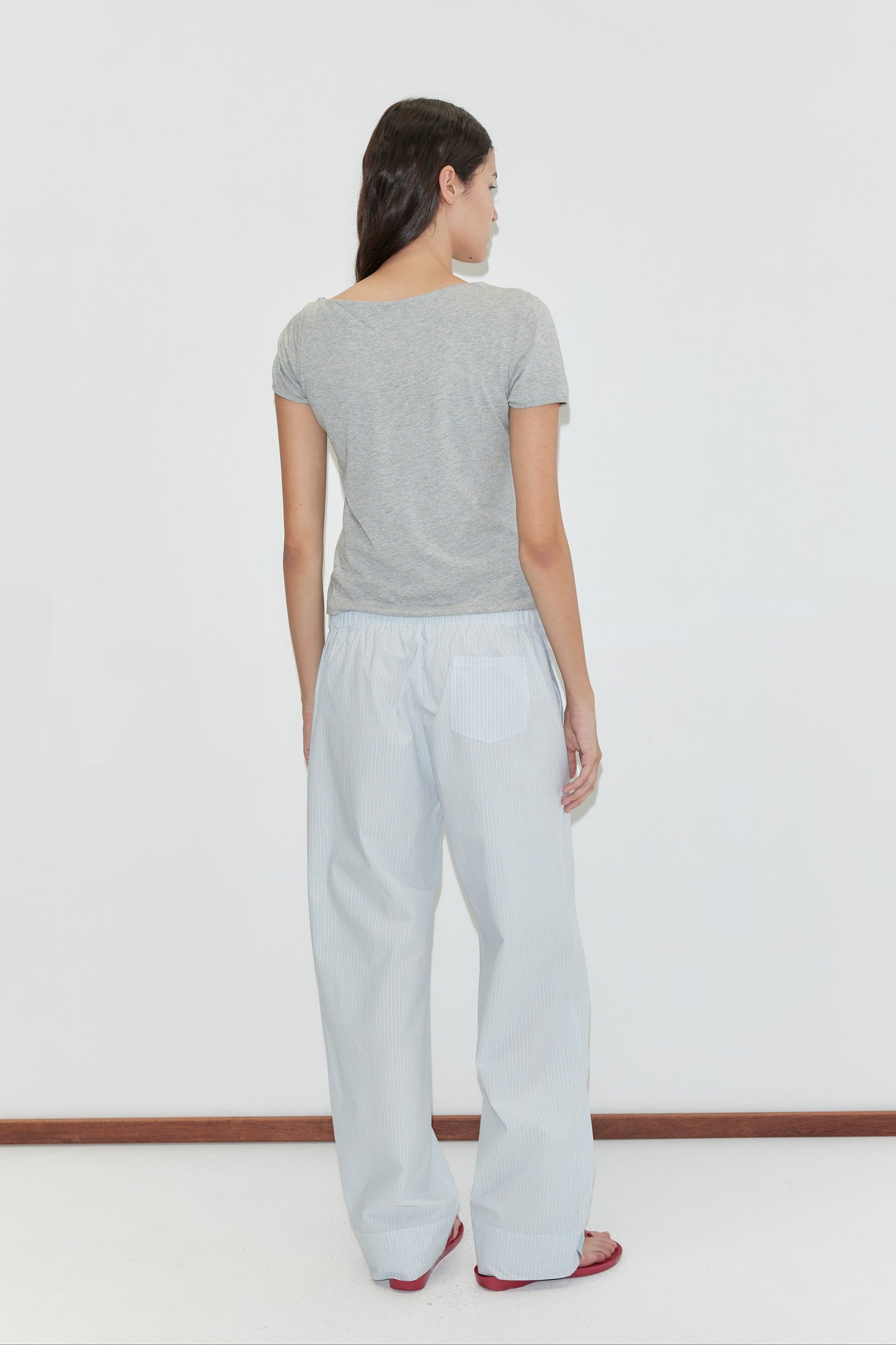 Collar Point Pant - Mist Stripe