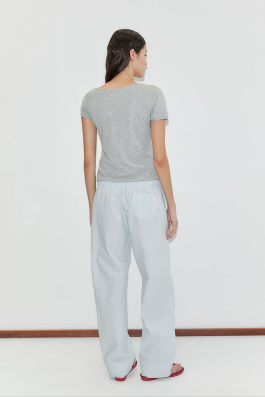 Collar Point Pant - Mist Stripe