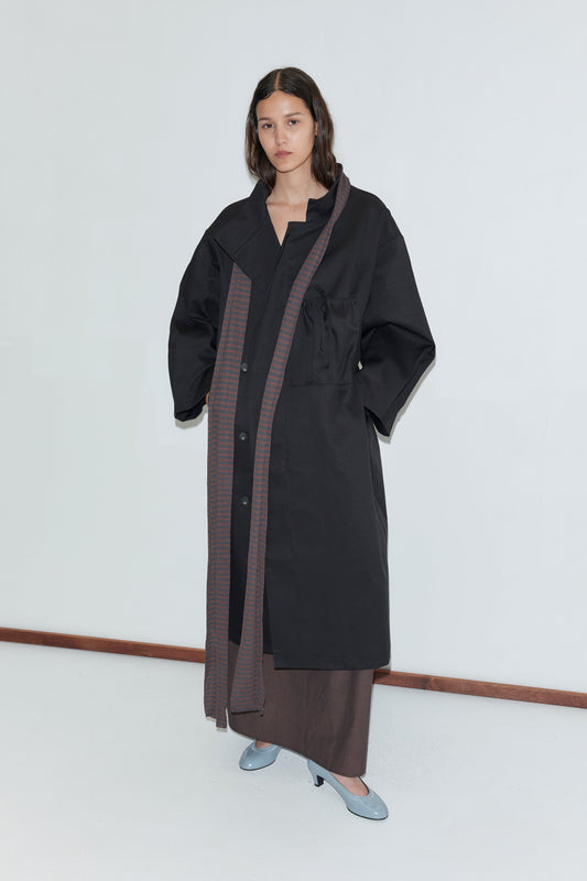 Knit Scarf - Brown Grey Stripe