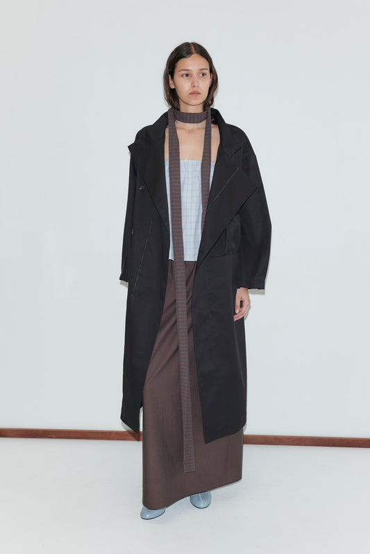 Knit Scarf - Brown Grey Stripe