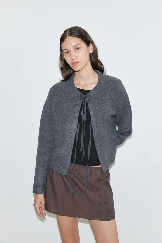 Box Cardigan - Charcoal