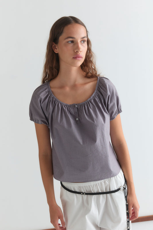 Poplin T Shirt - Currant