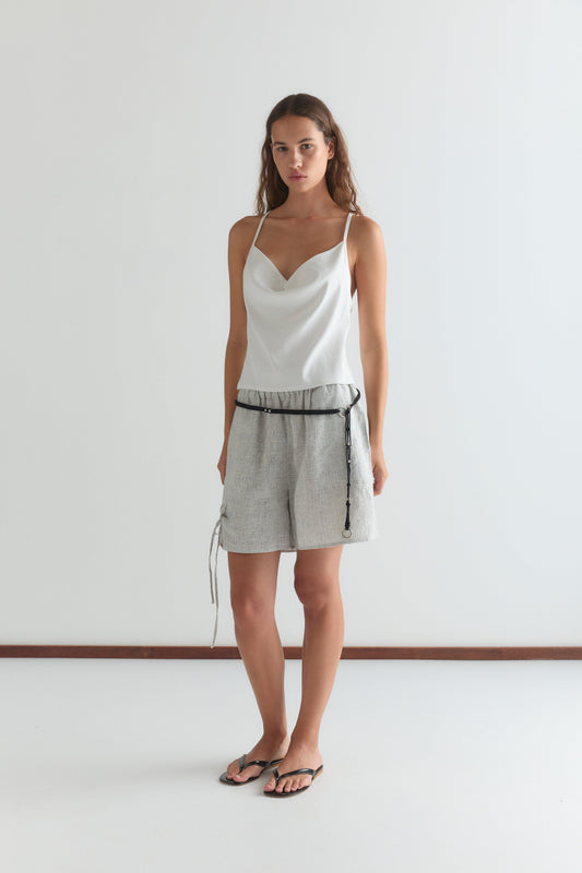Drape Jersey Top - White