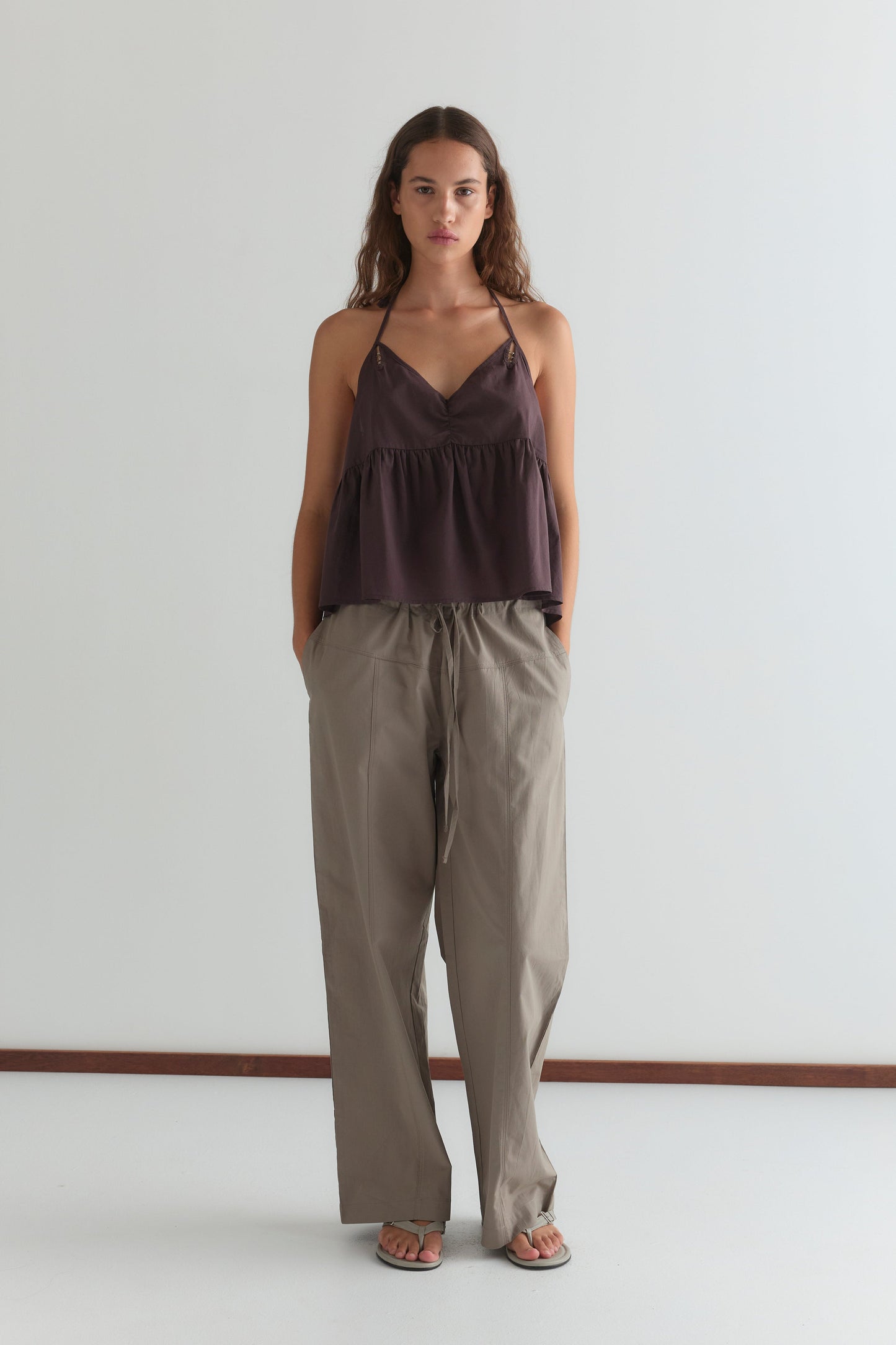 Keyhole Halter Top - Wine