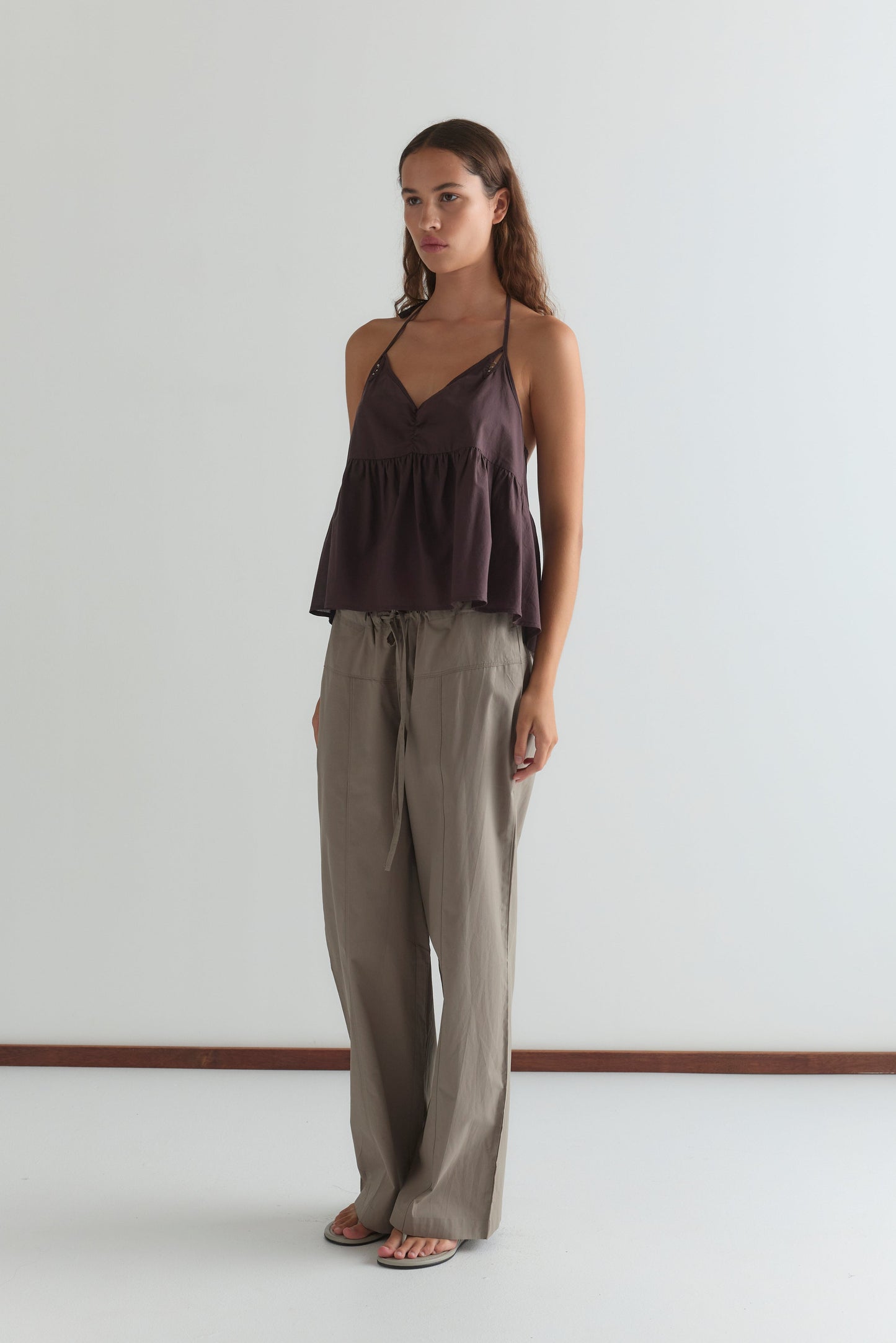 Keyhole Halter Top - Wine