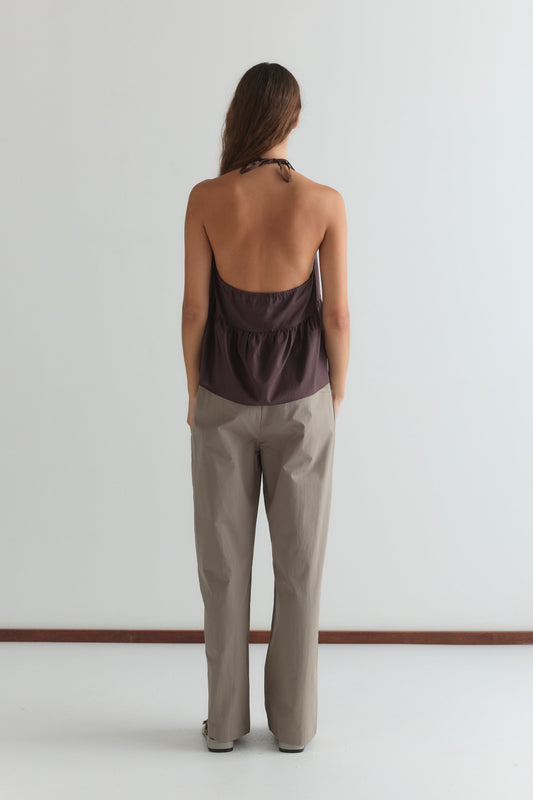 Keyhole Halter Top - Wine