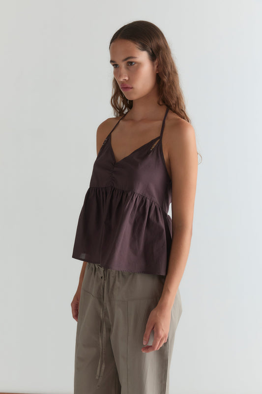 Keyhole Halter Top - Wine