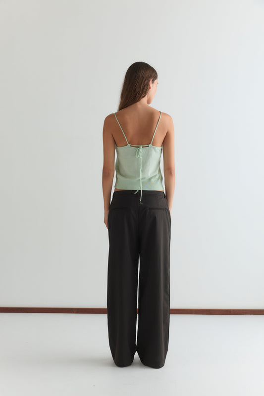 Drawcord Knit Top - Mint