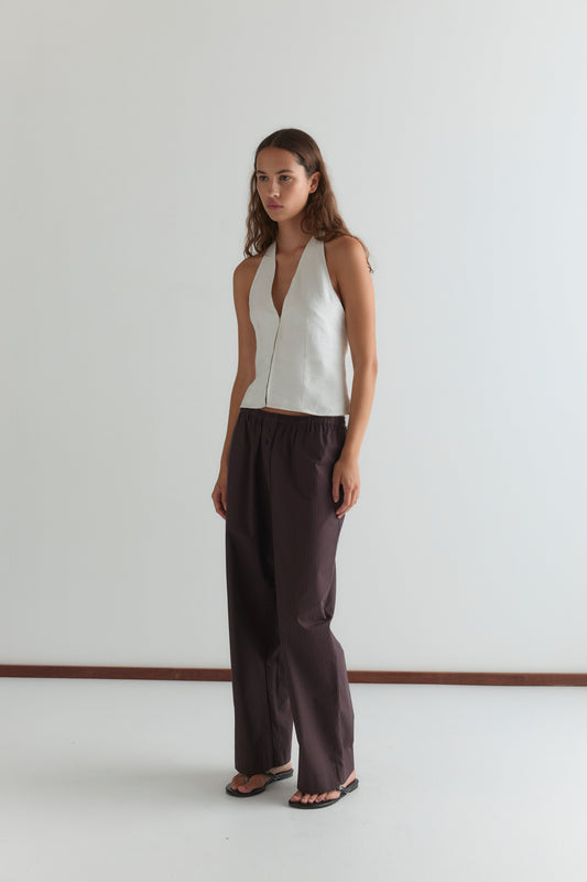 Close Halter Top - White