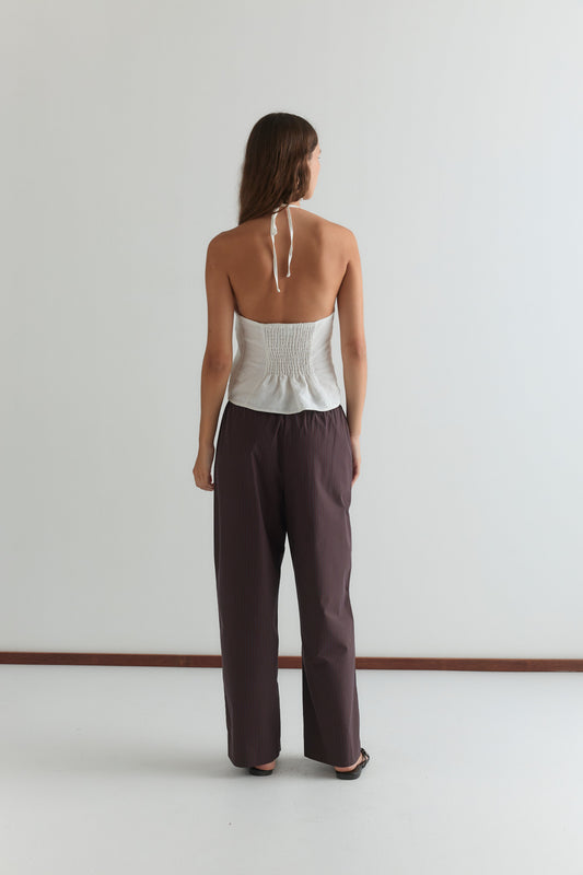 Close Halter Top - White