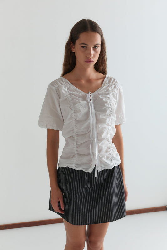 Crinkle Top - White