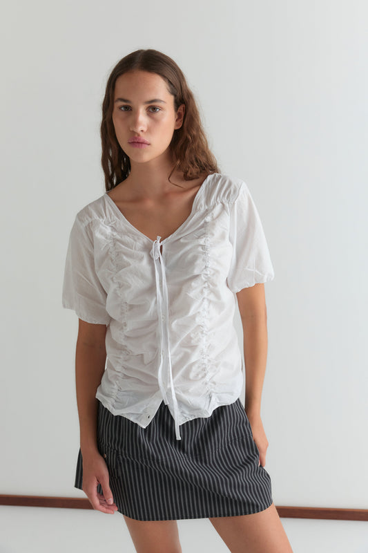 Crinkle Top - White