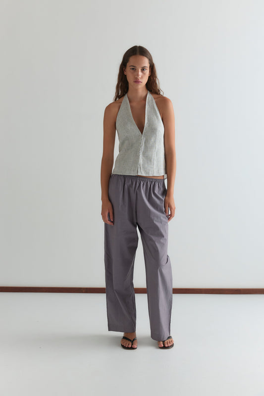Close Halter Top - Fine Stripe