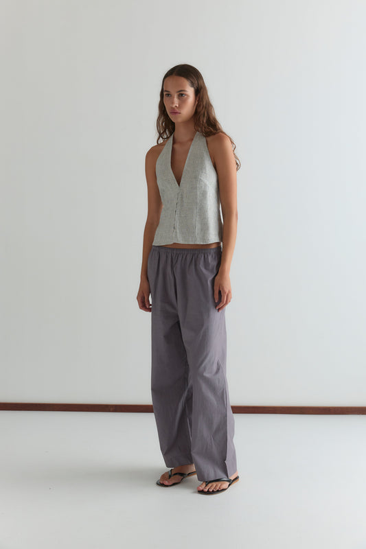 Close Halter Top - Fine Stripe
