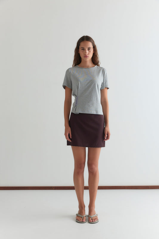 Eye Skirt - Burgundy Brown Stripe
