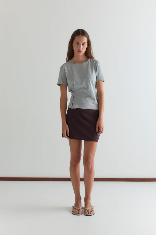 Eye Skirt - Burgundy Brown Stripe