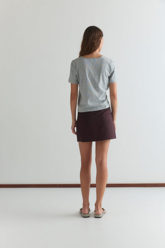 Eye Skirt - Burgundy Brown Stripe