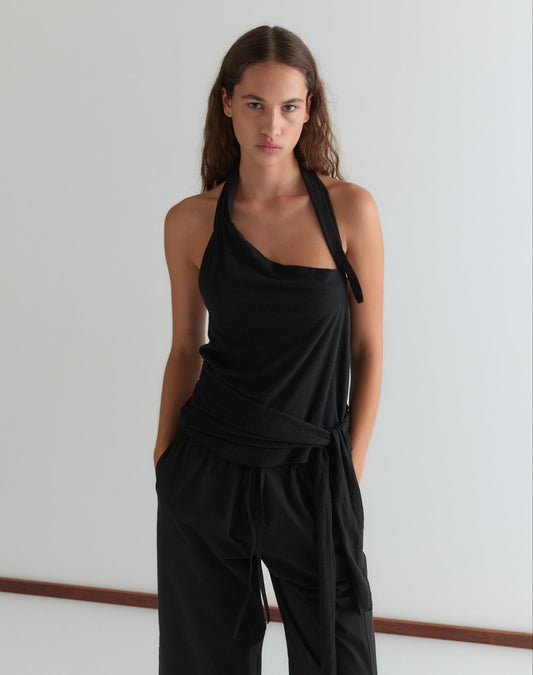 Drape Halter - Black