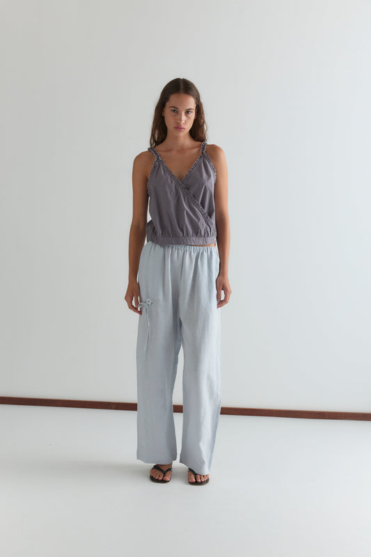 Eyelet Pant - Soft Blue