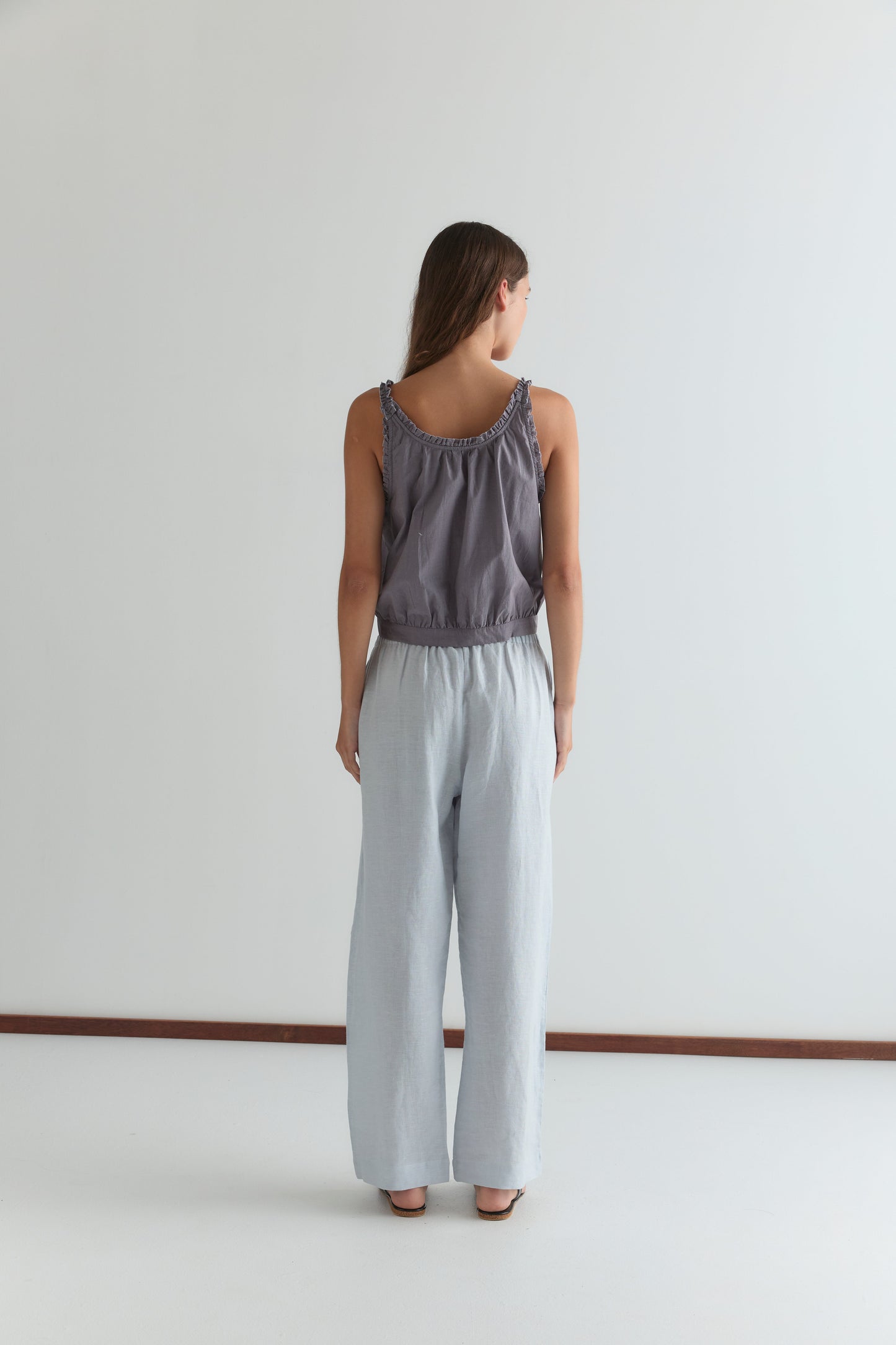 Eyelet Pant - Soft Blue