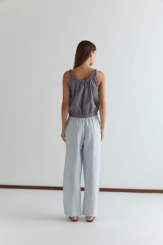 Eyelet Pant - Soft Blue