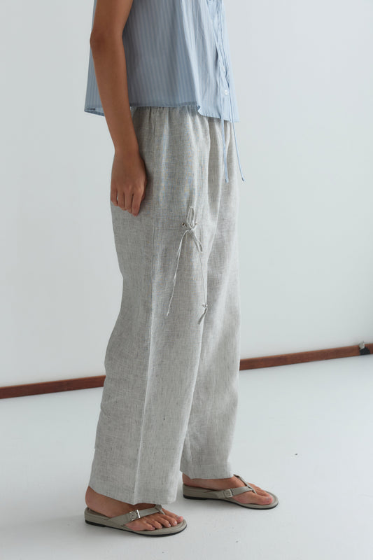 Eyelet Pant - Fine Stripe