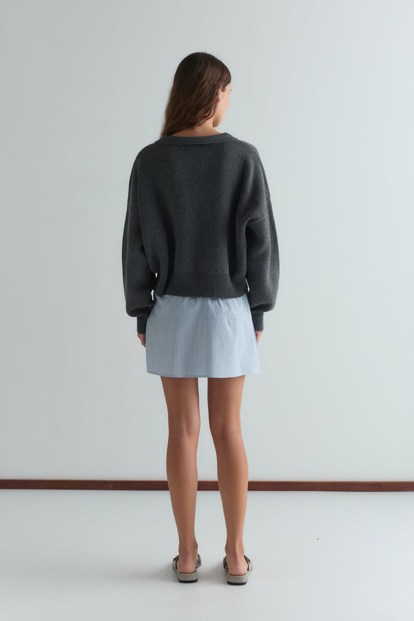 Pocket Skirt - Lake Blue Stripe