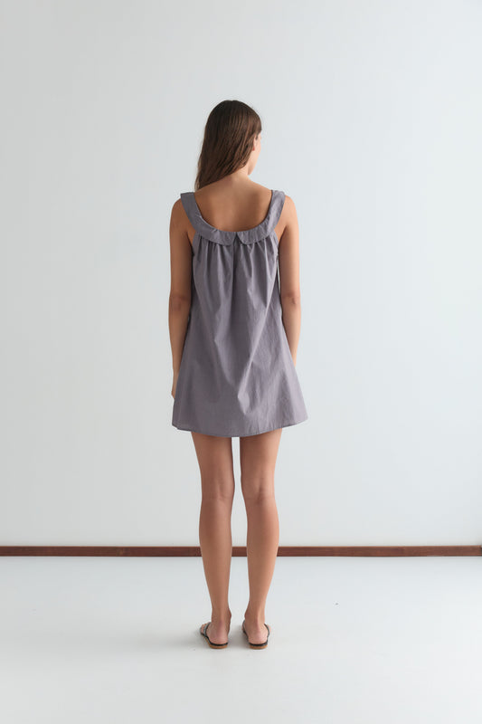 Rounded Neck Dress - Currant