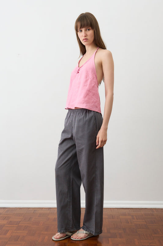 Flounce Pant - Charcoal Stripe