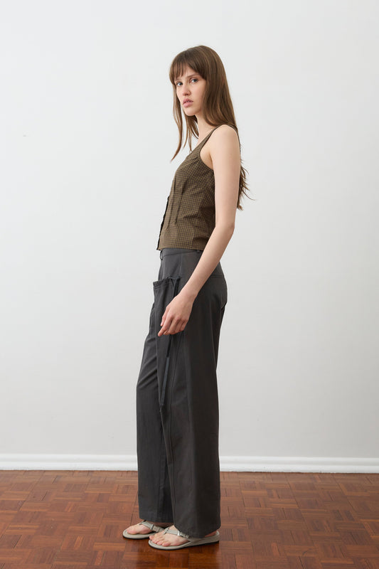 Cinched Pocket Pant - Charcoal