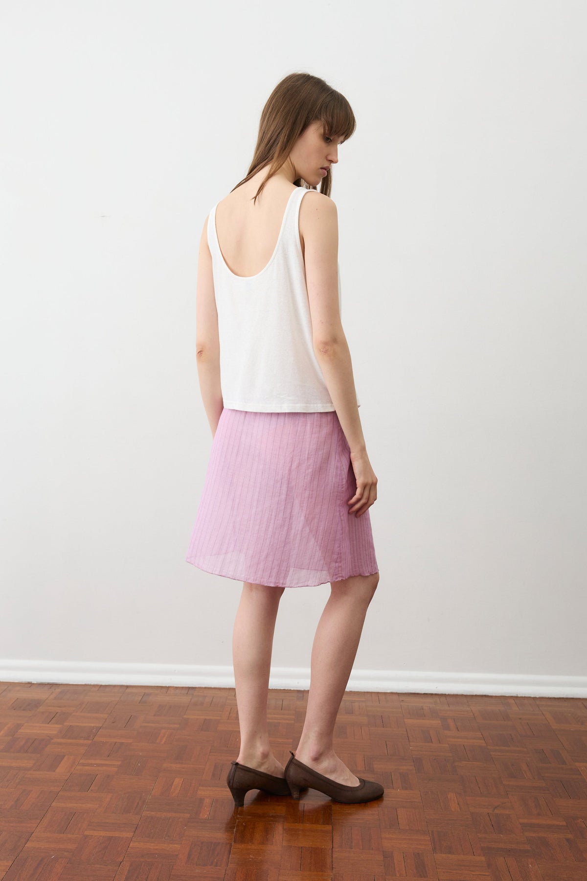 Pinch Gather Tank - White