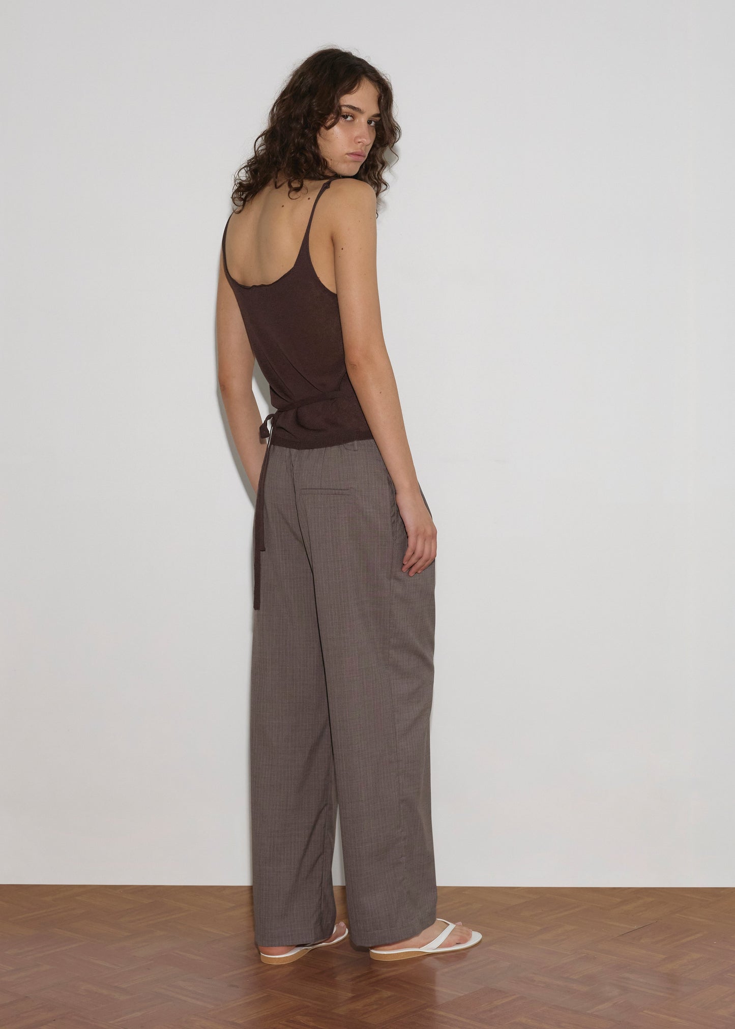 Square Knit Top - Brown