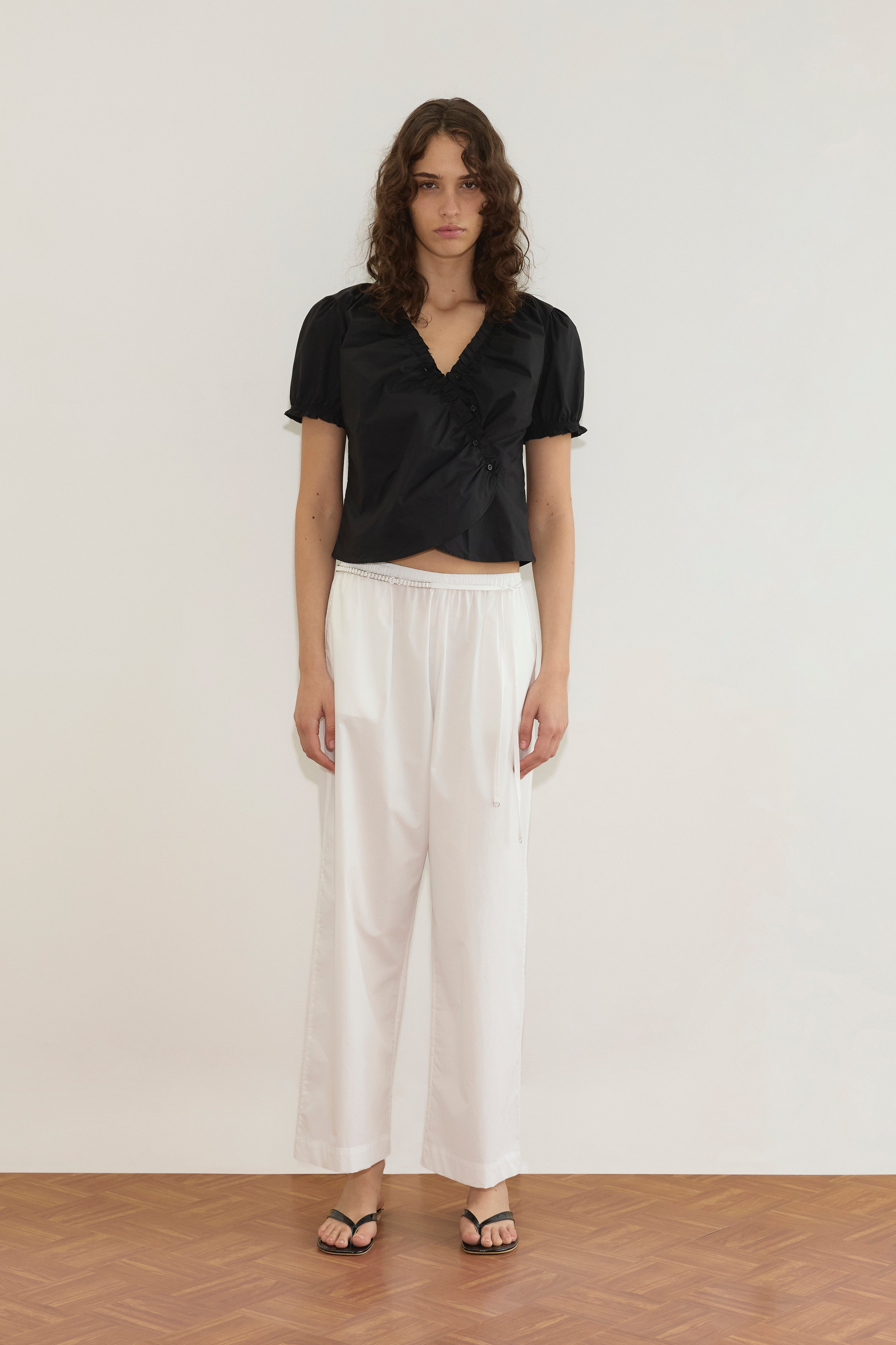 Cross Frill Top - Black – Deiji Studios US