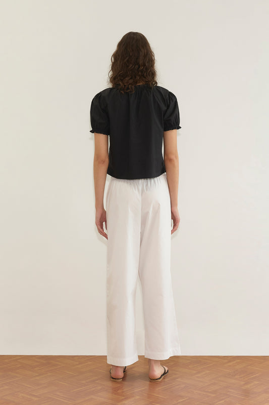 Cross Frill Top - Black