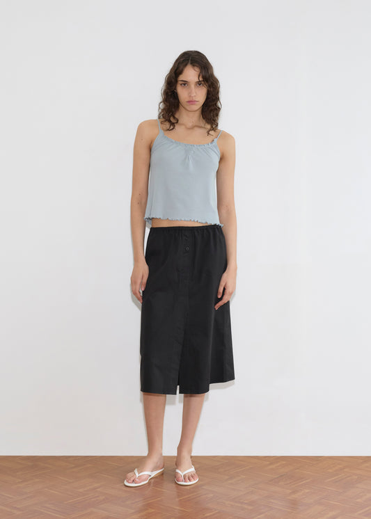 Cotton Flounce Tank - Baby Blue