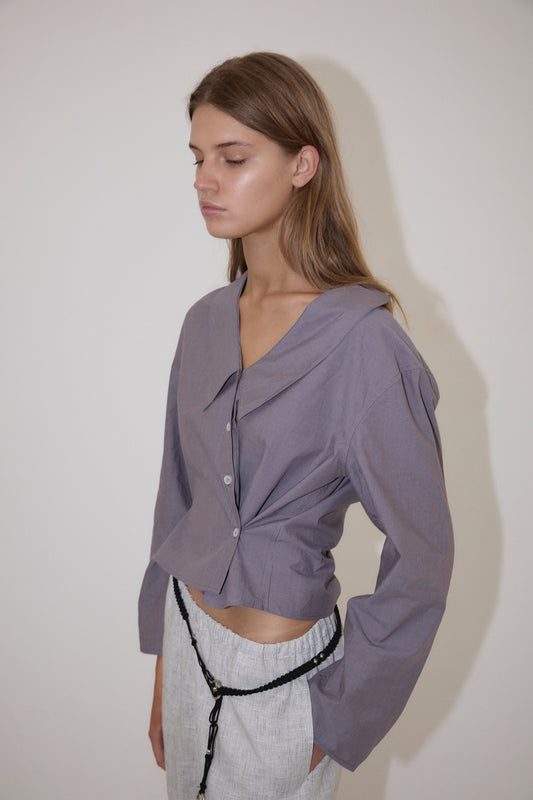 Waist Button Shirt - Currant