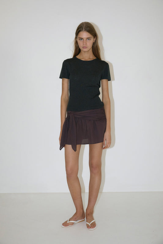 Trim Knit Tee - Dark Grey