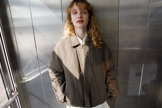 Pintuck Jacket - Khaki Stripe