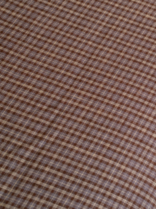 linen ease trouser - russet check