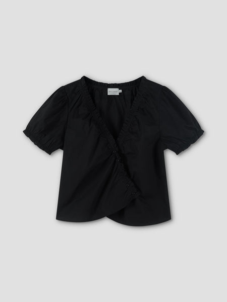 Cross Frill Top - Black – Deiji Studios US