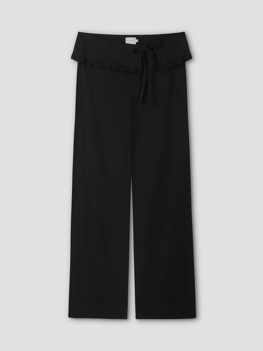 Flounce Belt Pant - Black