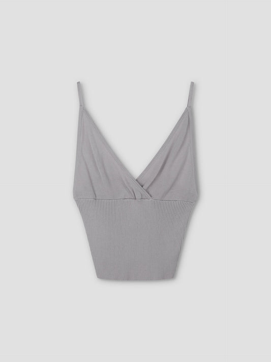 Cross Panel Knit Top - Soft Lilac