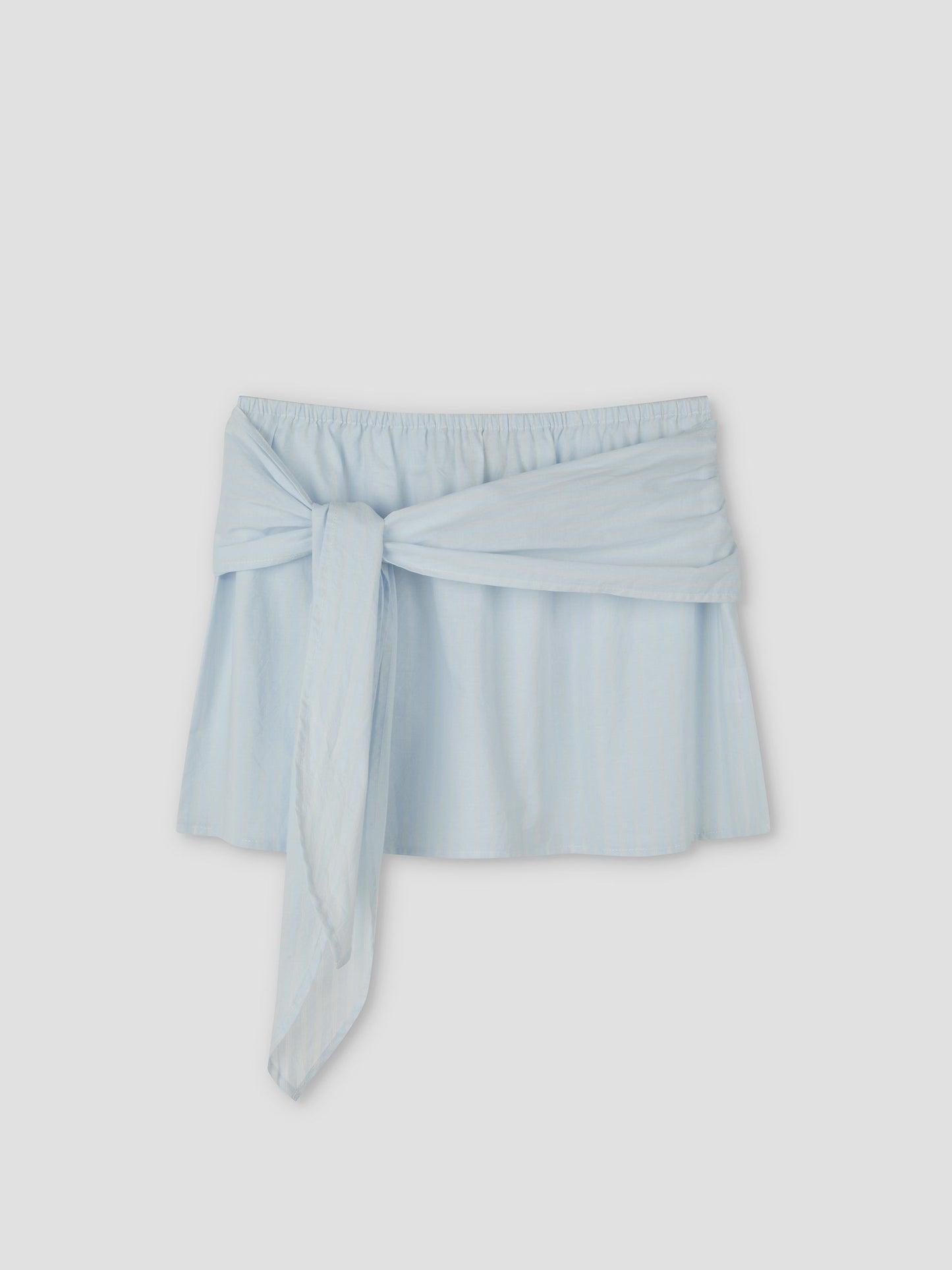 Belted Skirt - Powder Blue Stripe
