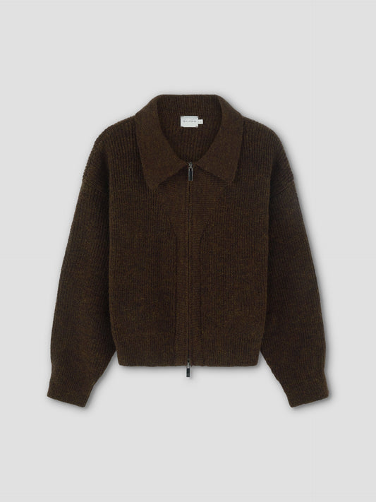 Double Layer Cardigan - Brown